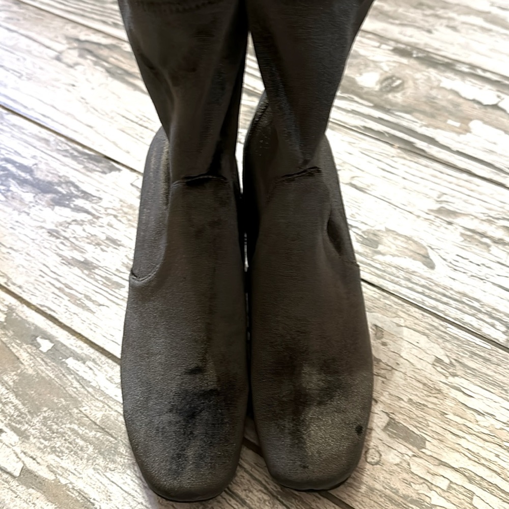 Anthropologie boots color green velvet